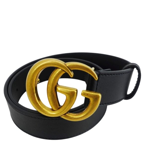 Gucci GG Buckle Leather Belt Black 414516 Size 70/28 - Picture 1 of 7